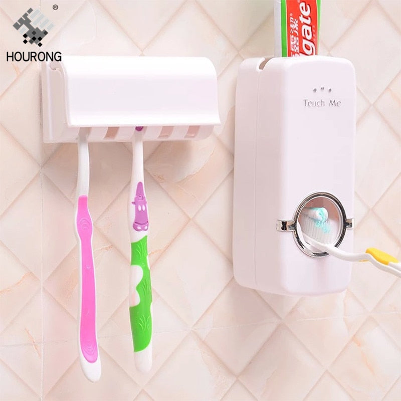 Automatic Toothpaste Dispenser And Toothbrush Holder Set